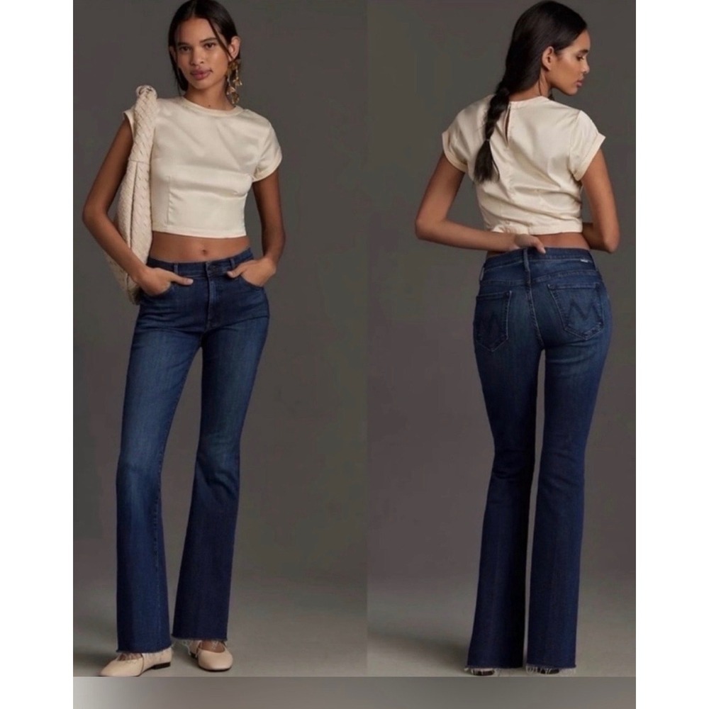 MOTHER The Weekend Fray Jeans Heirloom Dark Wash Bootcut Women's Size 25